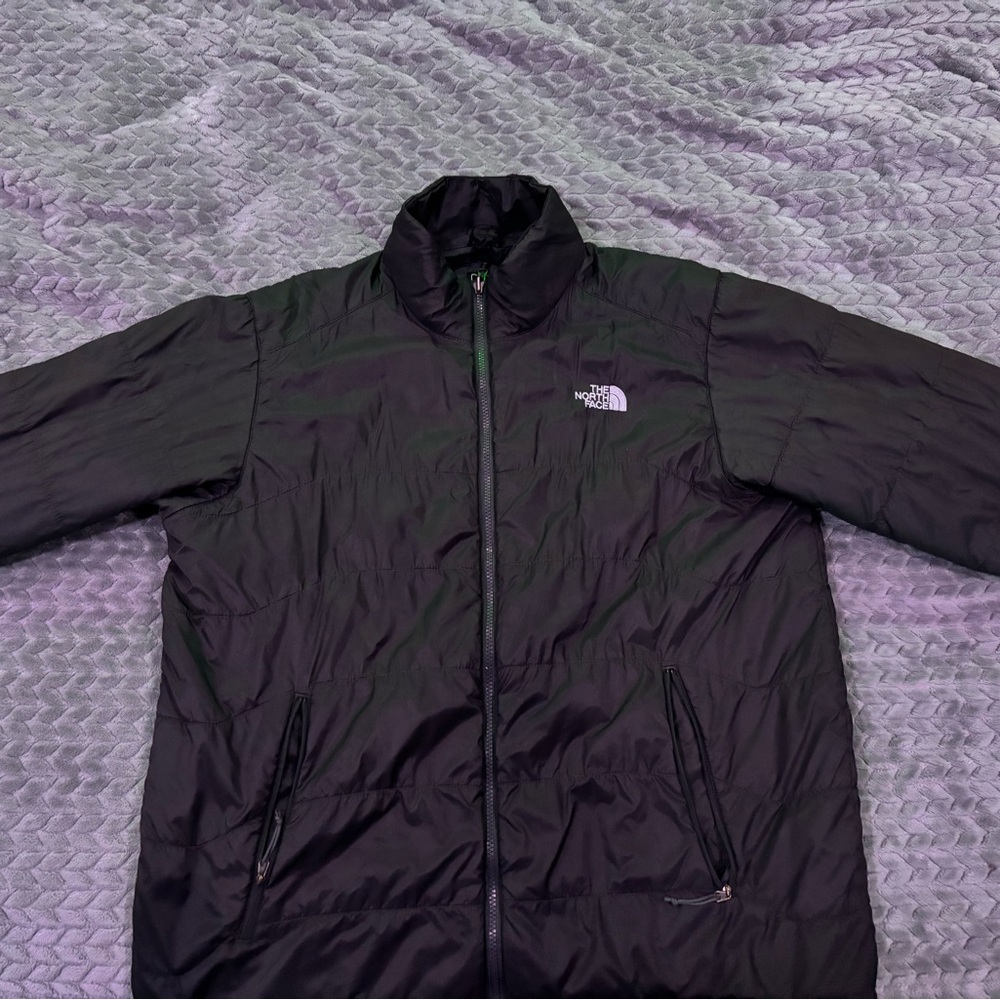 The North Face Black Puffer Jacket with Stand-Up Collar Mens XL